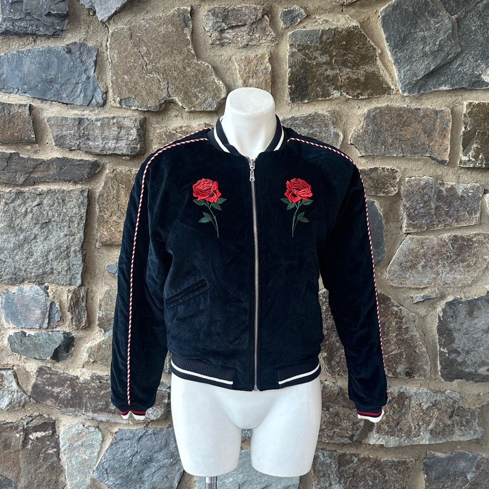 Sandro Phedre reversible Velvet Baseball Jacket size 1 (US 4) - Picture 3 of 12